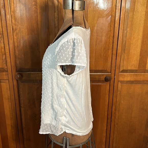 Lacy, frilly chiffon-like layered blouse with cap sleeves - Picture 3 of 9